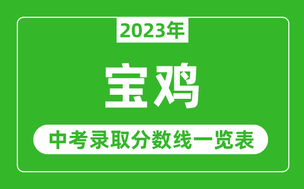 2023年宝鸡中考录取分数线,宝鸡市各高中录取分数线一览表